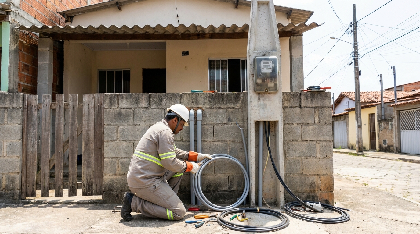 Instalação de Poste Padrão em Santa Maria‑RS